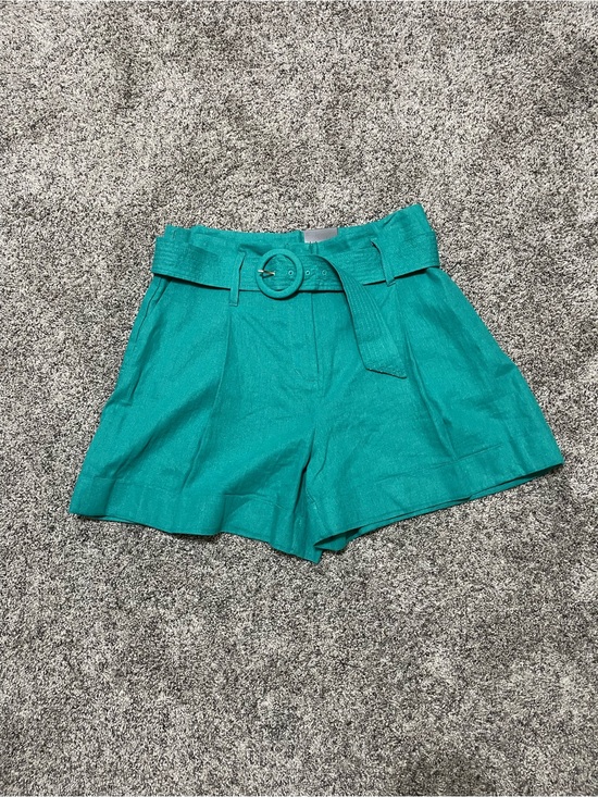 Worthington Pants - Worthington Teal High-Waist Belted Women’s Shorts